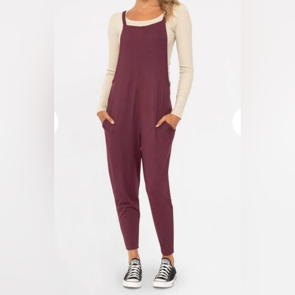 Mono B Everyday Comfort Onesie Plum Size S NEW Leisure Comfy Soft  One piece - Picture 1 of 15